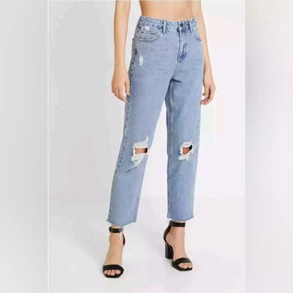 BDG Urban Outfitters Pax Straight Leg Destroyed Denim Jeans 25/32 thrashed - Picture 1 of 6